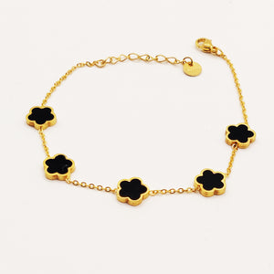Bracelet 5 Marguerites Noires
