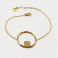 Bracelet Anneau Trèfle Cristaux Luxe