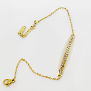 Bracelet Barre Cristaux Doré