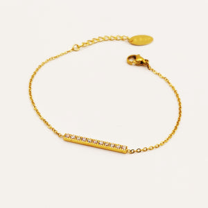Bracelet Barre Cristaux Simple Luxe