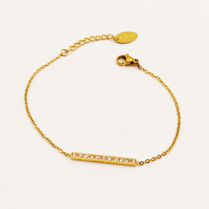 Bracelet Barre Cristaux Simple Luxe