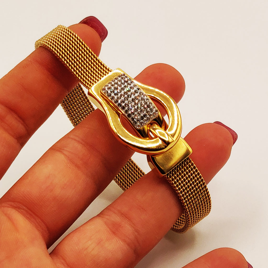 Bracelet Boucle de Ceinture Luxe Cristaux