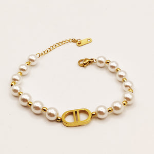 Bracelet ᗡD Luxe Multi Perles d'imitation Blanches