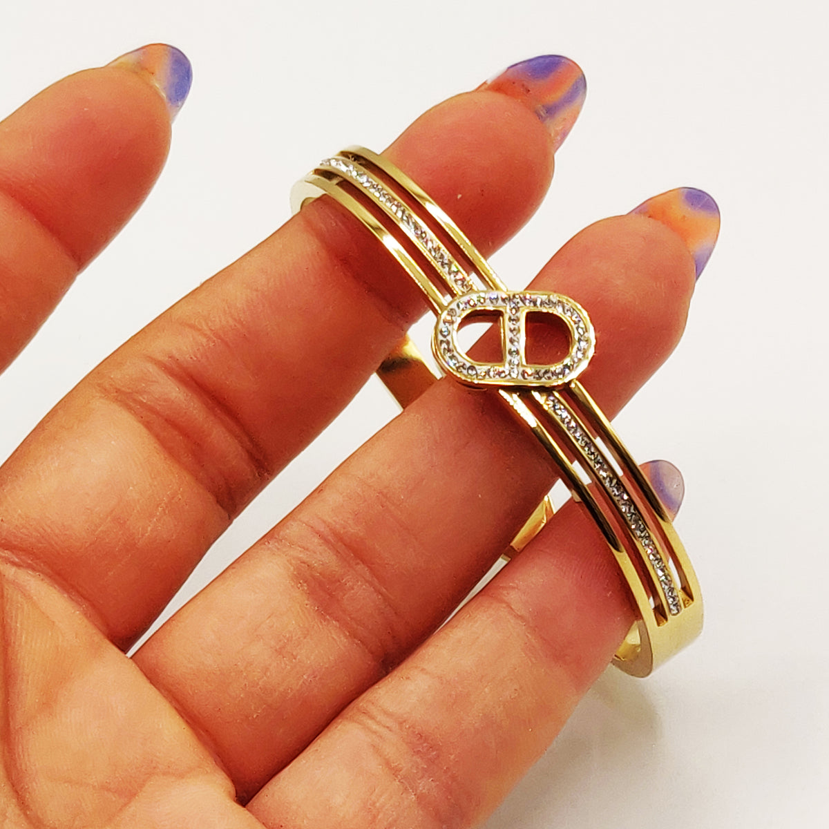 Bracelet Rigide ᗡD Luxe Triple Lignes