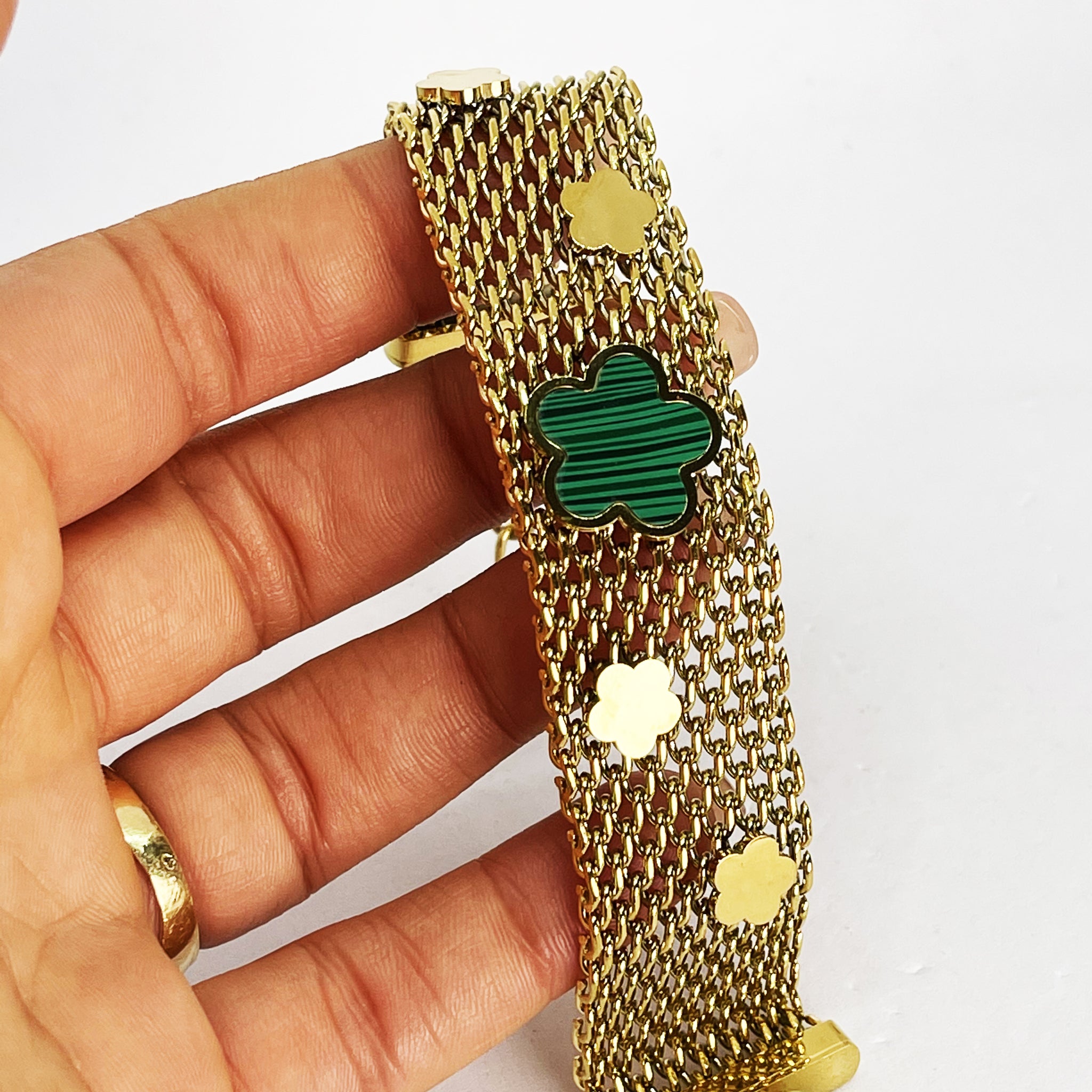 Bracelet Ceinture Marguerite Verte