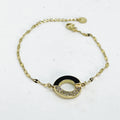 Bracelet Cercle Mi-Noir Mi-Cristaux
