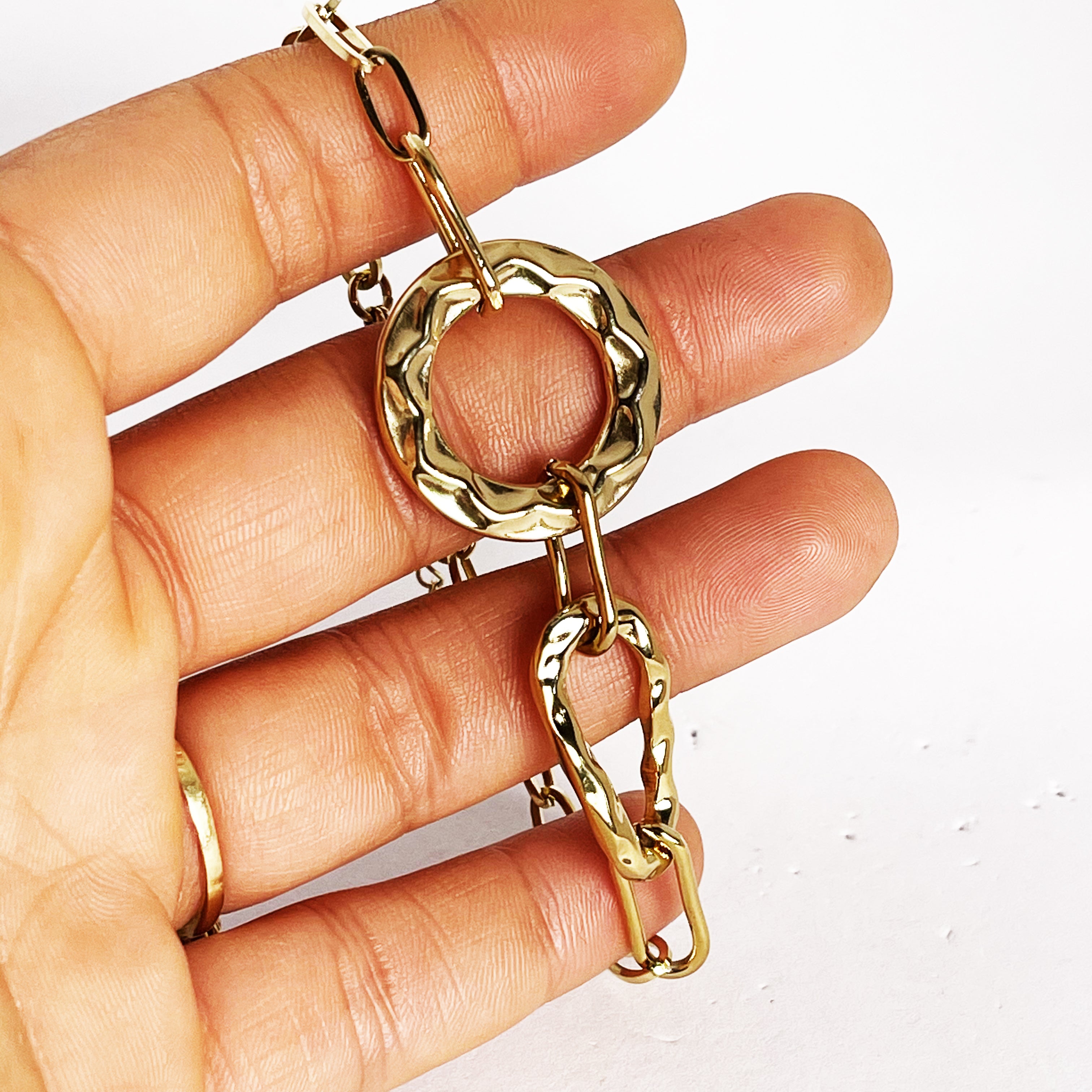 Bracelet Cercle Soleil et Goutte Luxe
