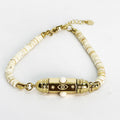 Bracelet Cercles Blancs et Cylindre Oeil