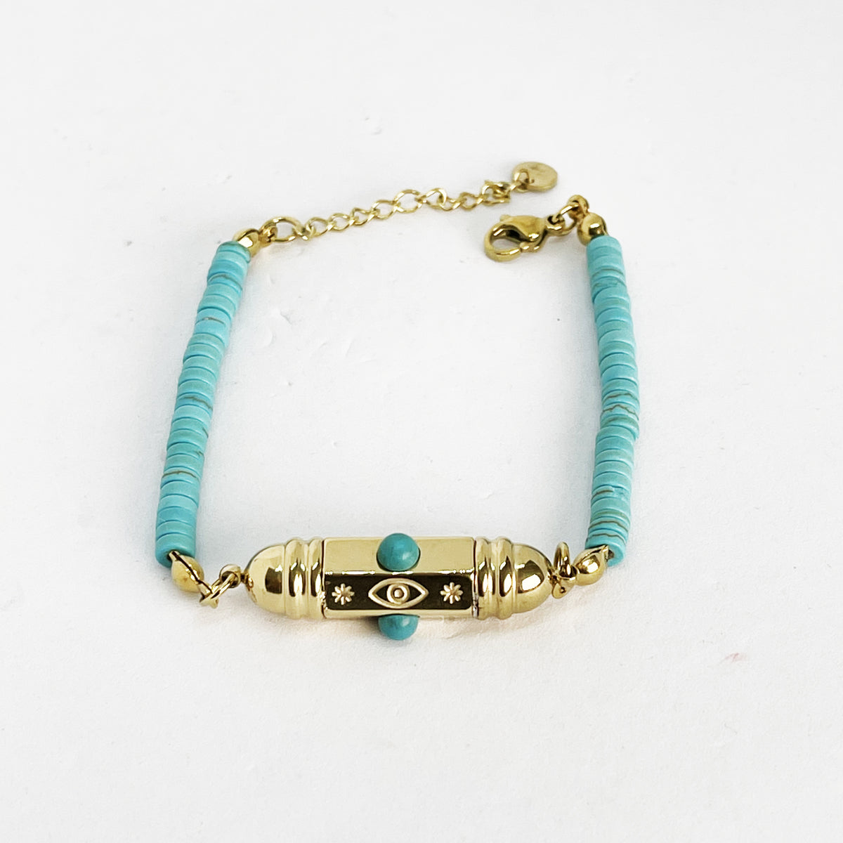 Bracelet Cercles Bleus et Cylindre Oeil