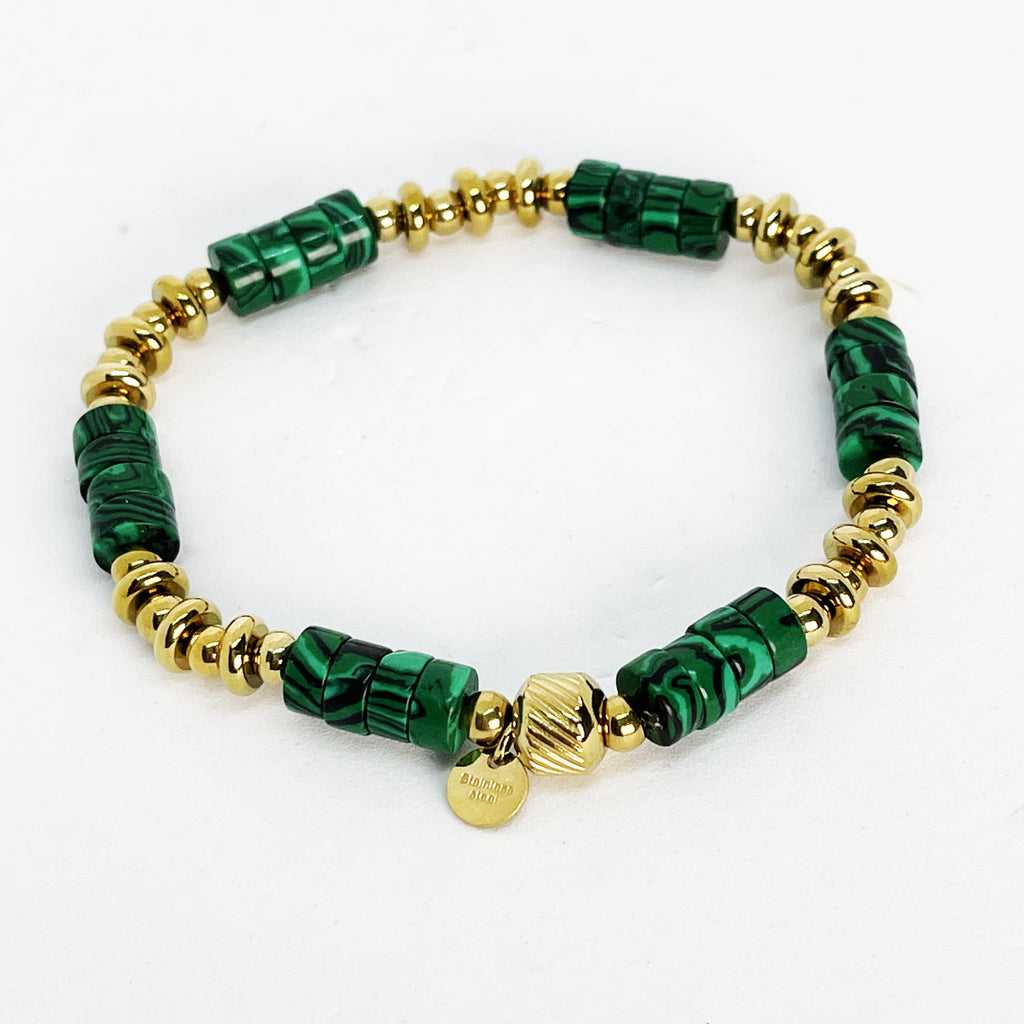 Bracelet Cercles Verts et Dorés