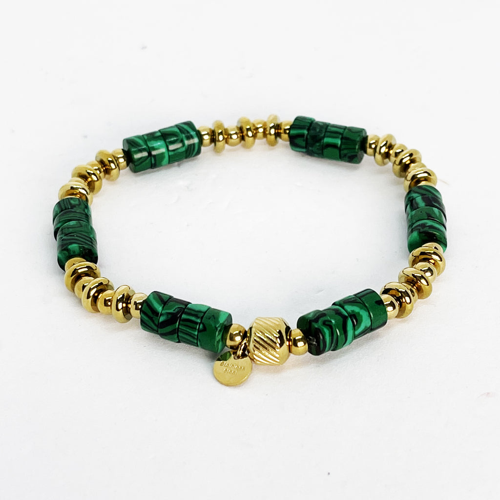 Bracelet Cercles Verts et Dorés