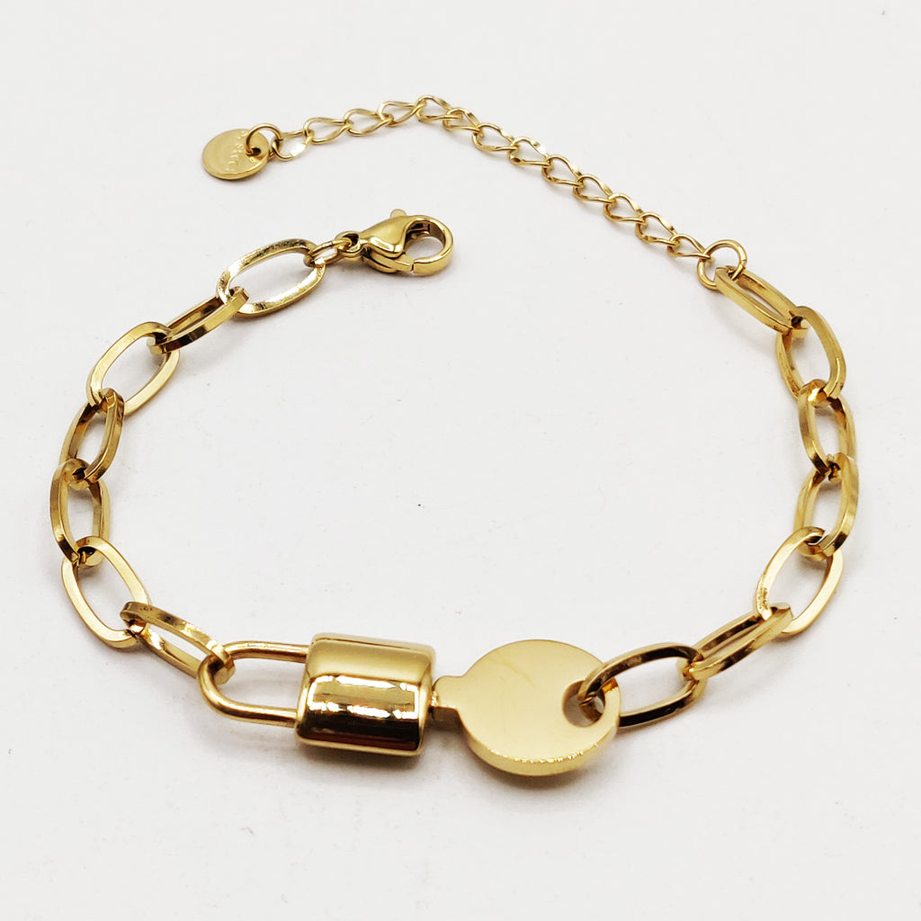 Bracelet Chaîne Cadenas et Clé Luxe