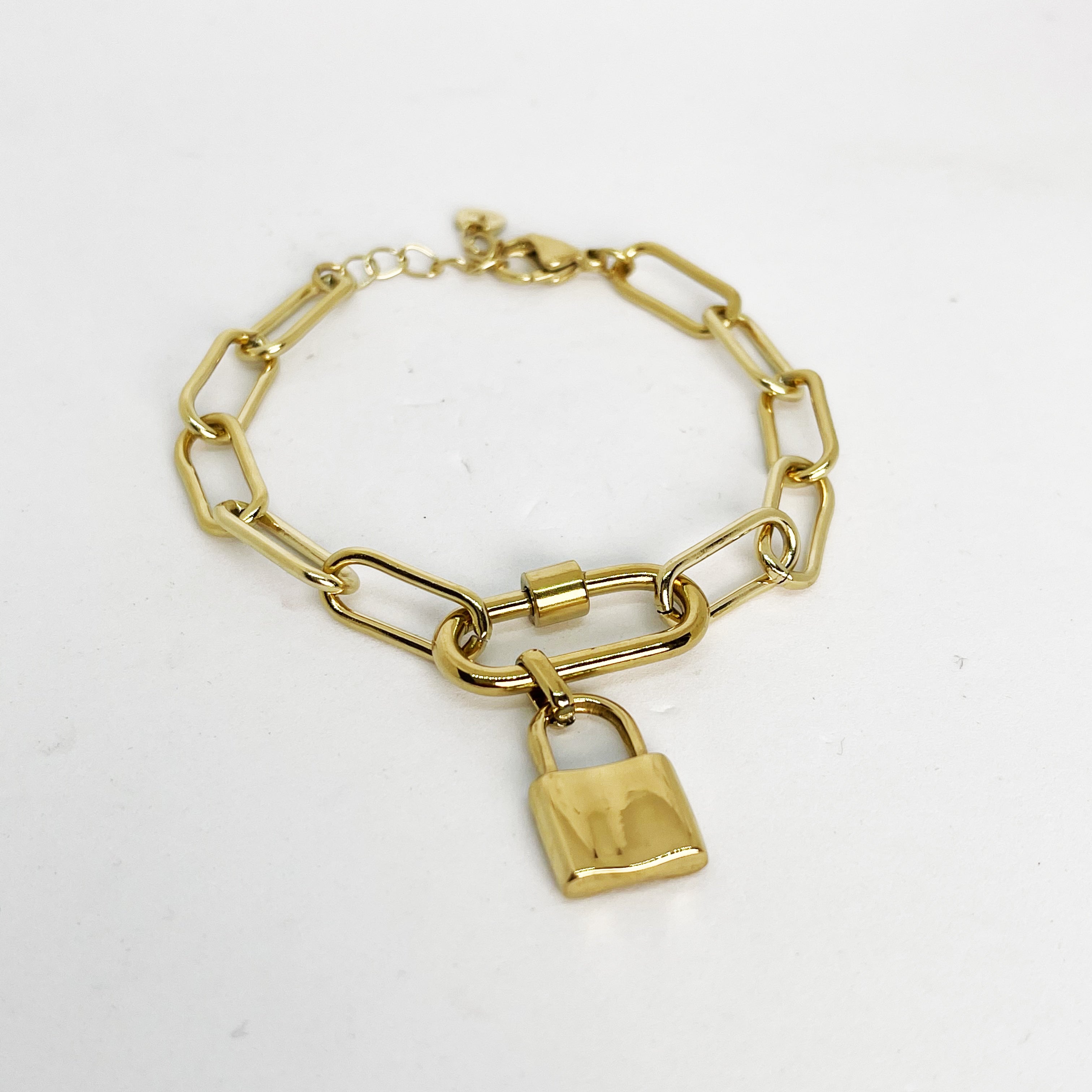 Bracelet Chaîne Cadenas et Mousqueton
