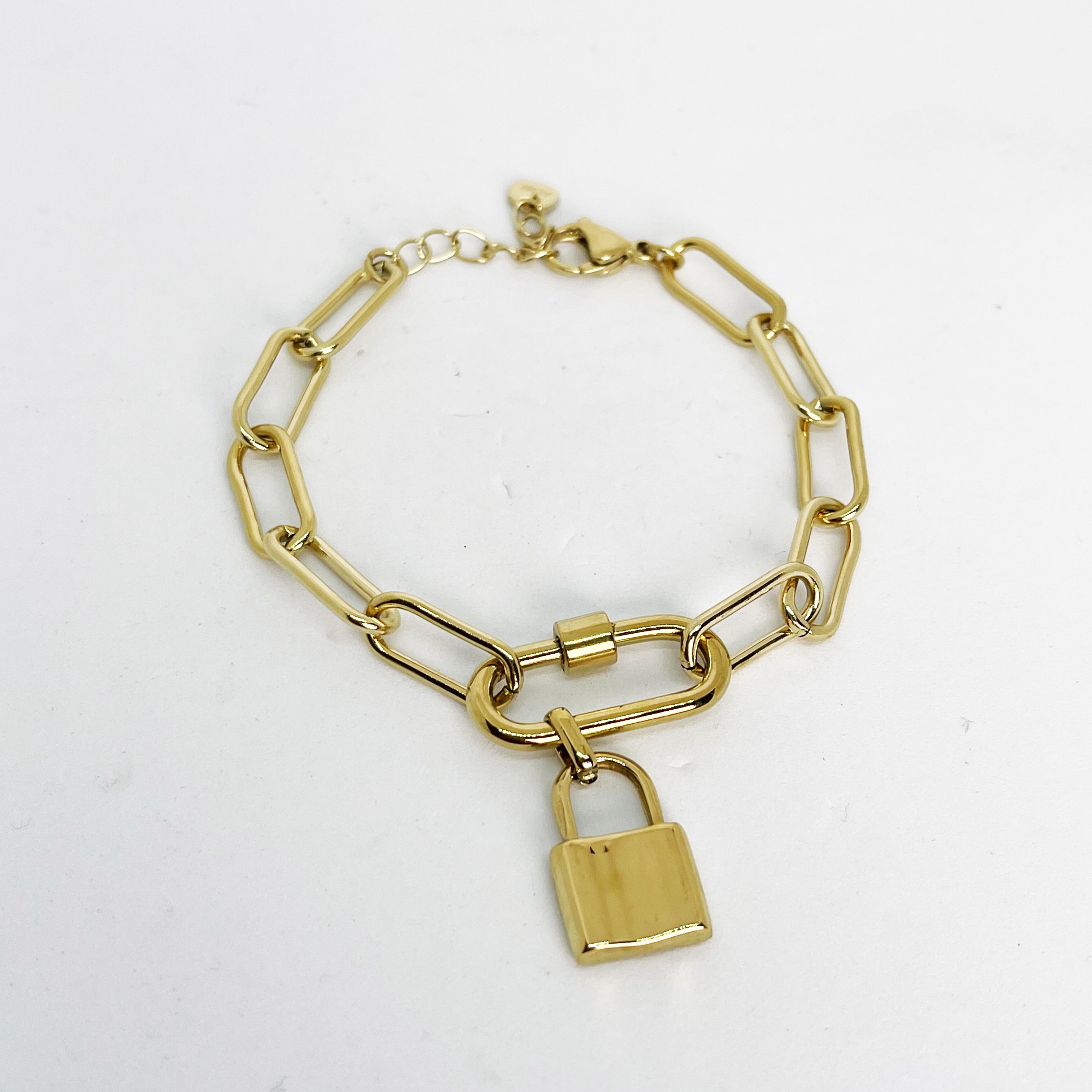 Bracelet Chaîne Cadenas et Mousqueton