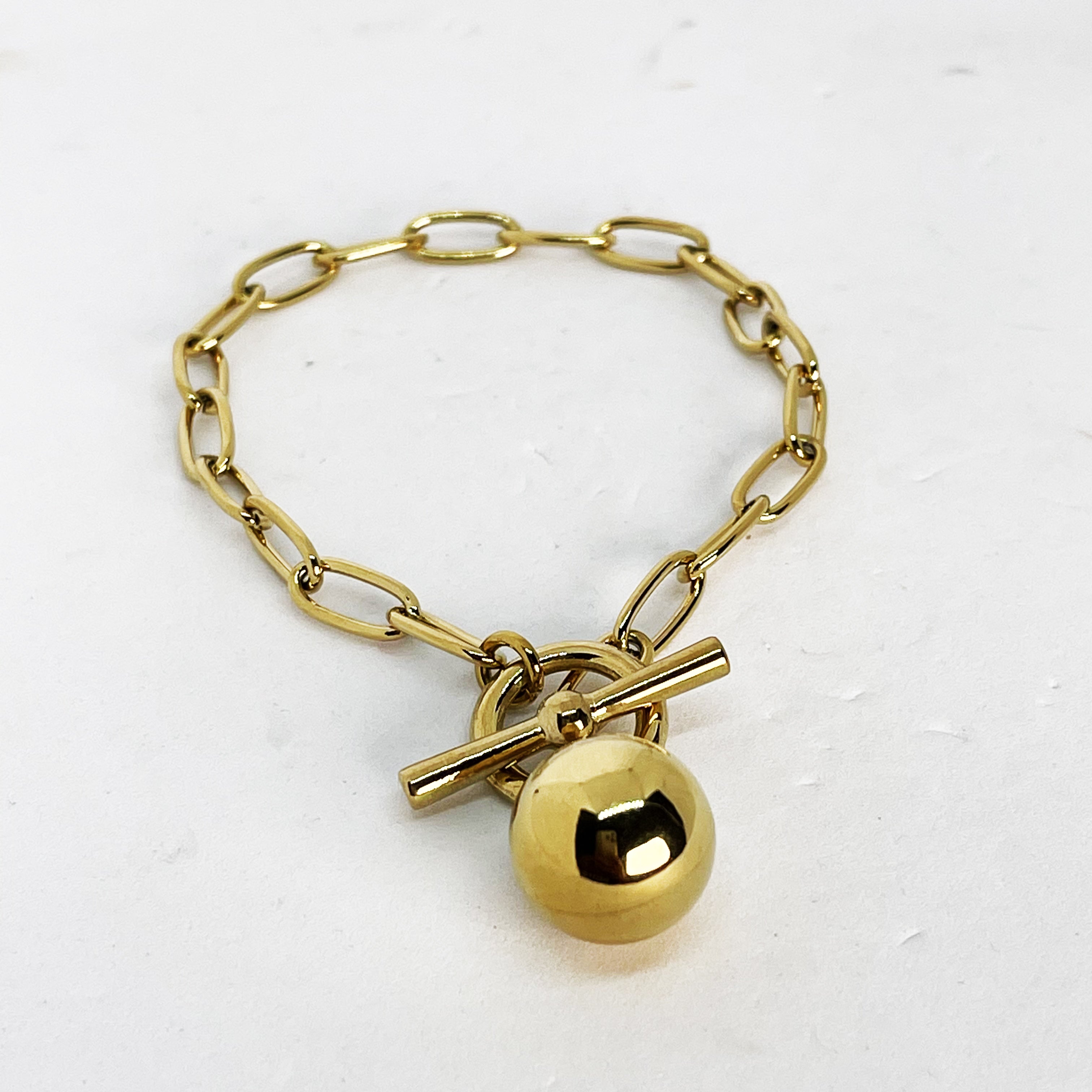 Bracelet Chaîne Cercle Barre et Boule