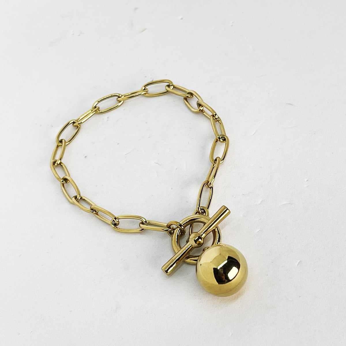 Bracelet Chaîne Cercle Barre et Boule