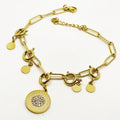 Bracelet Chaîne Cercle Soleil Cristaux
