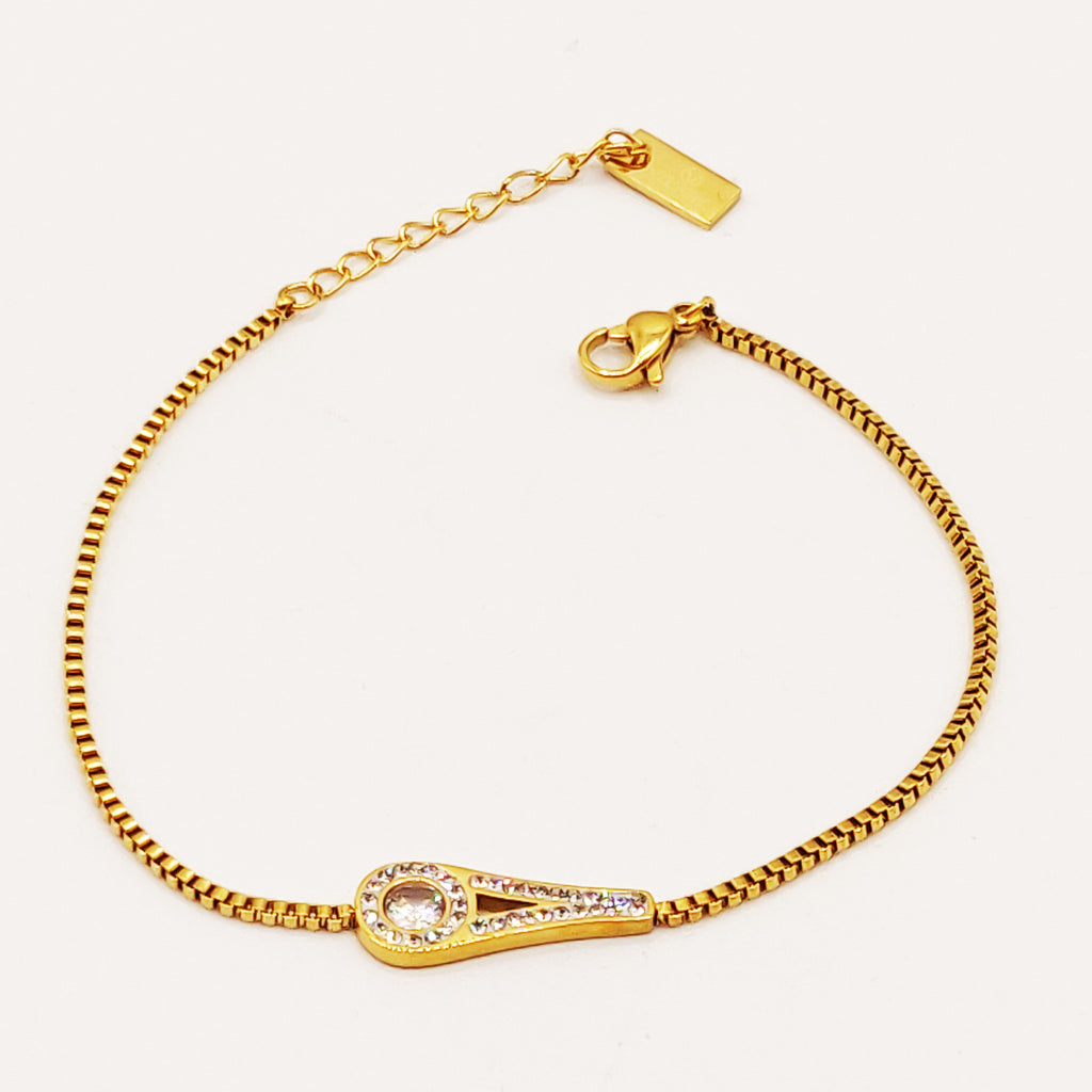 Bracelet Chaîne Cubique Goutte Luxe