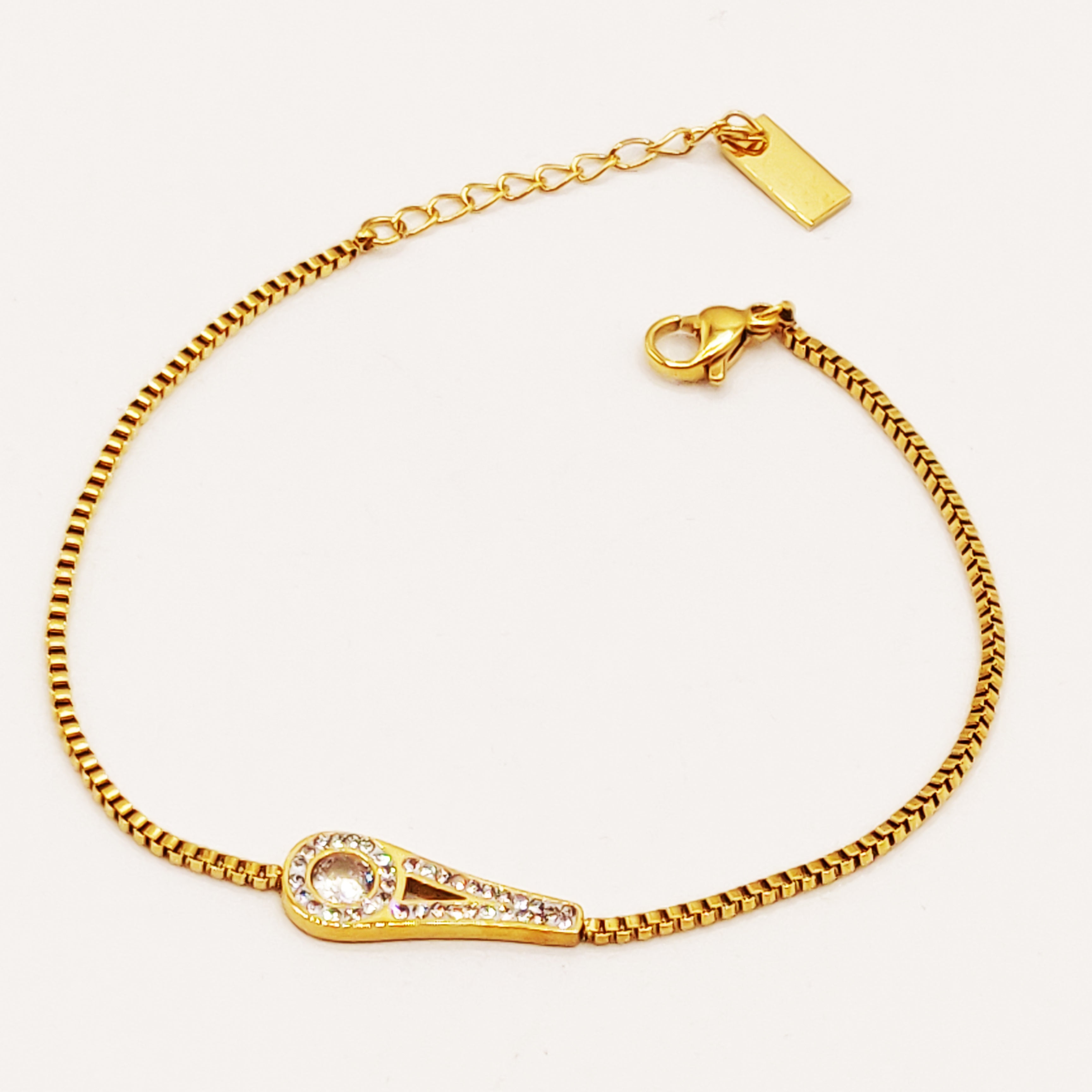 Bracelet Chaîne Cubique Goutte Luxe