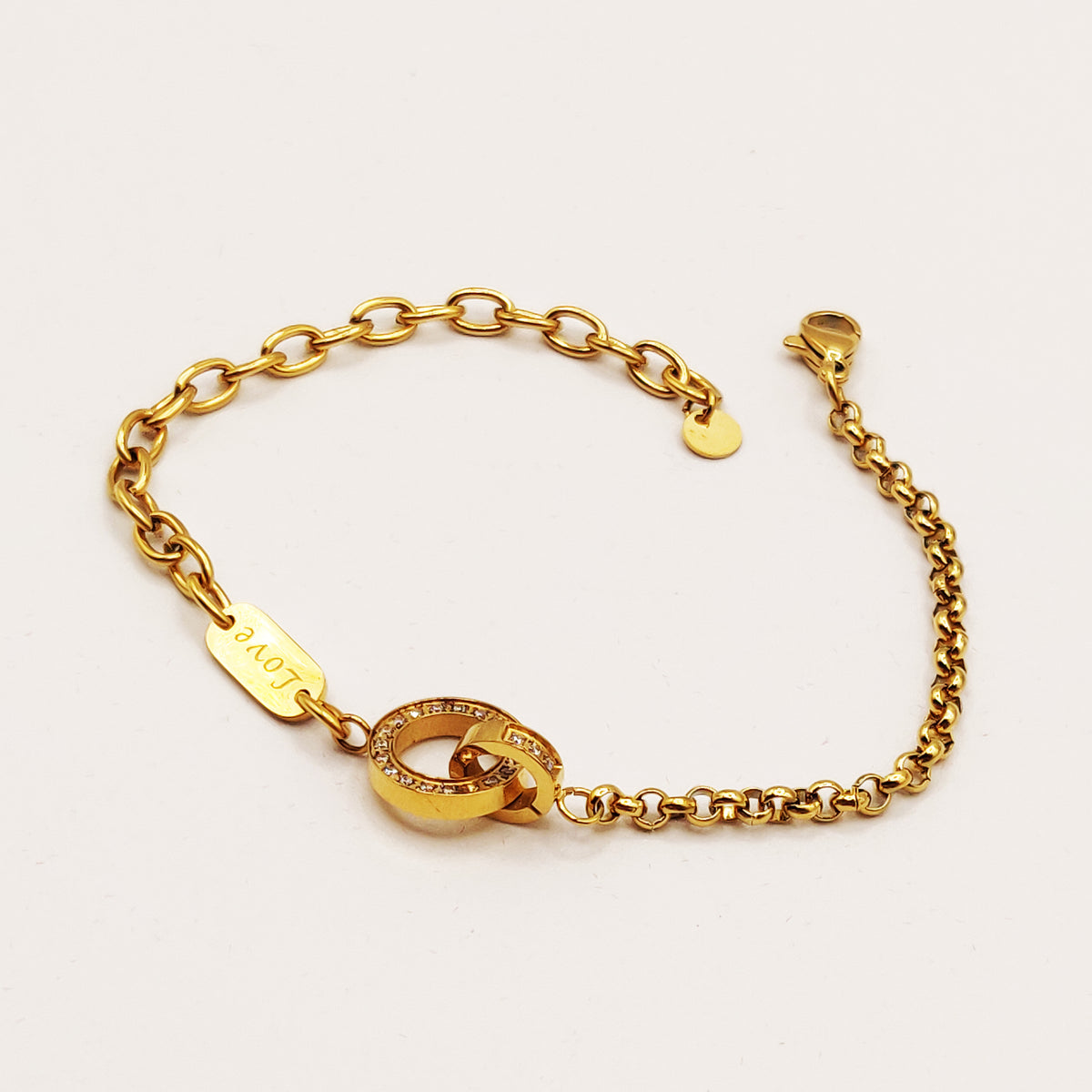 Bracelet Chaîne Double Cercles Emmêlés