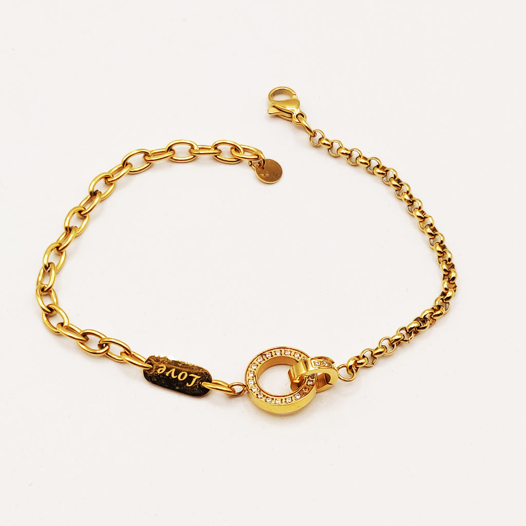 Bracelet Chaîne Double Cercles Emmêlés