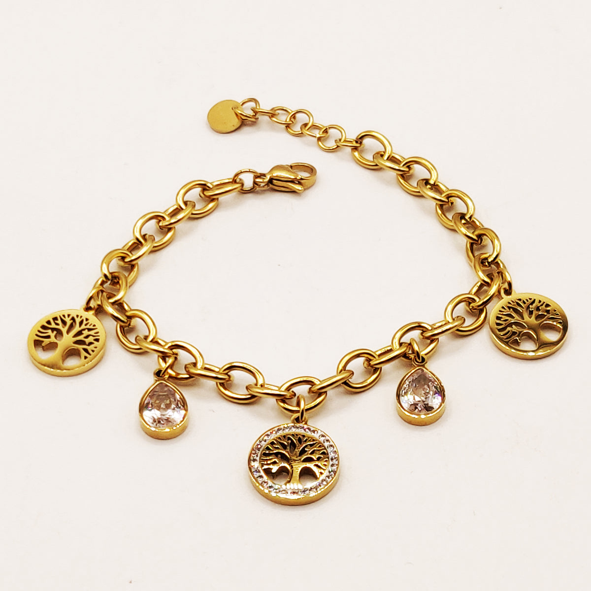 Bracelet Chaîne Eden et Gouttes Cristaux Luxe