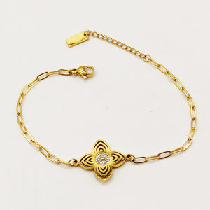Bracelet Chaîne Fleur Design Oriental Luxe