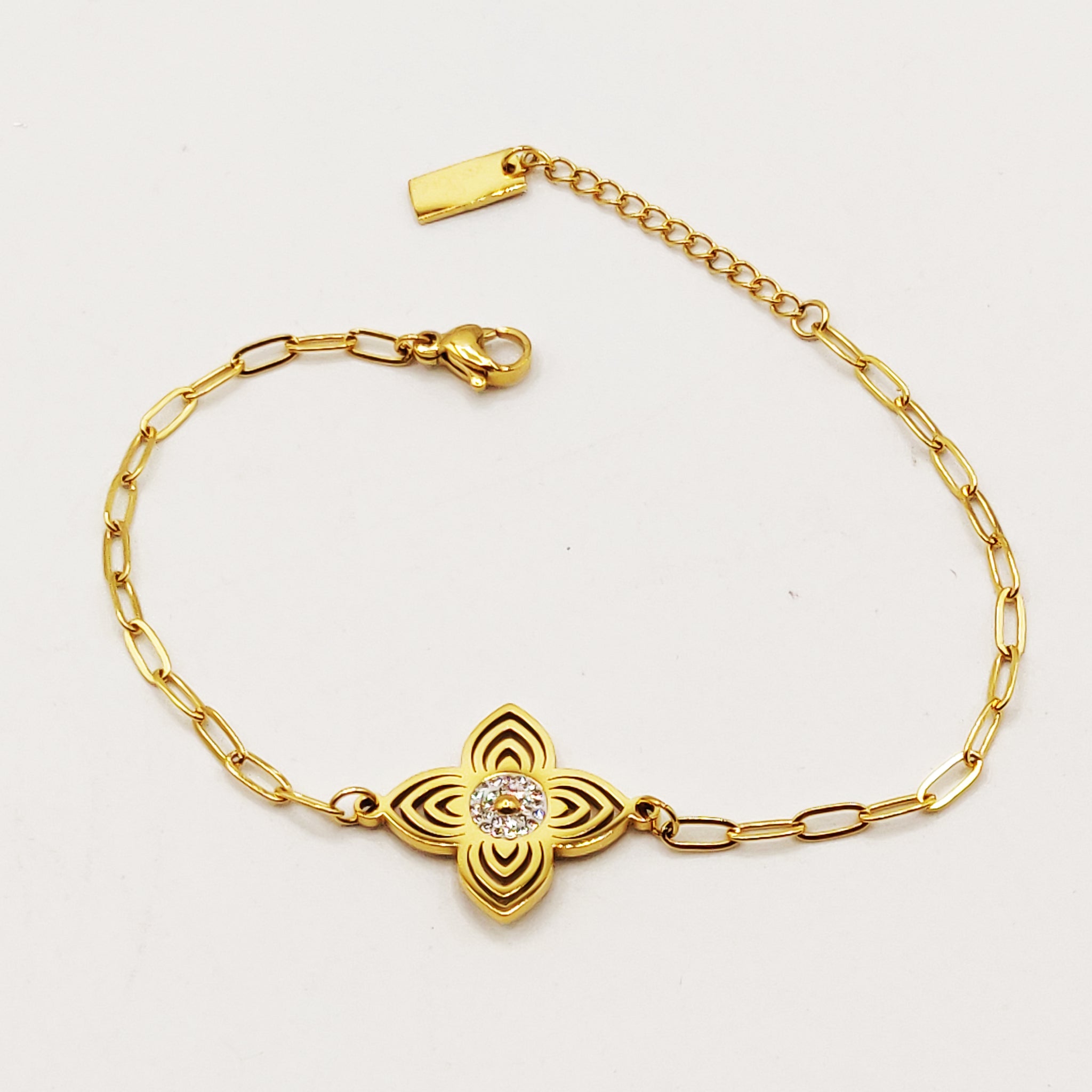 Bracelet Chaîne Fleur Design Oriental Luxe