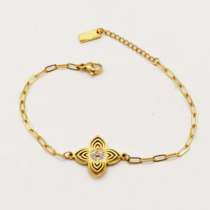 Bracelet Chaîne Fleur Design Oriental Luxe