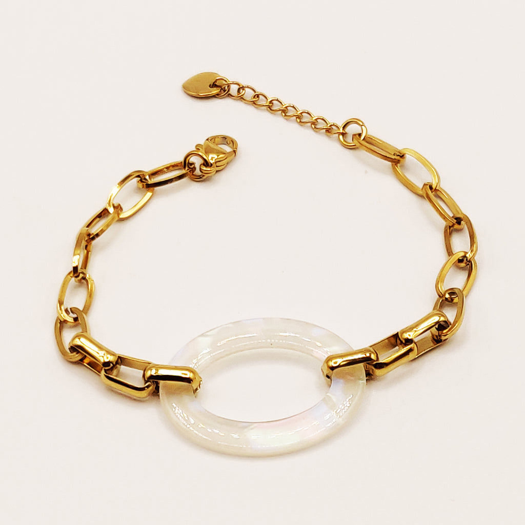 Bracelet Chaîne Maillon Blanc Transparent