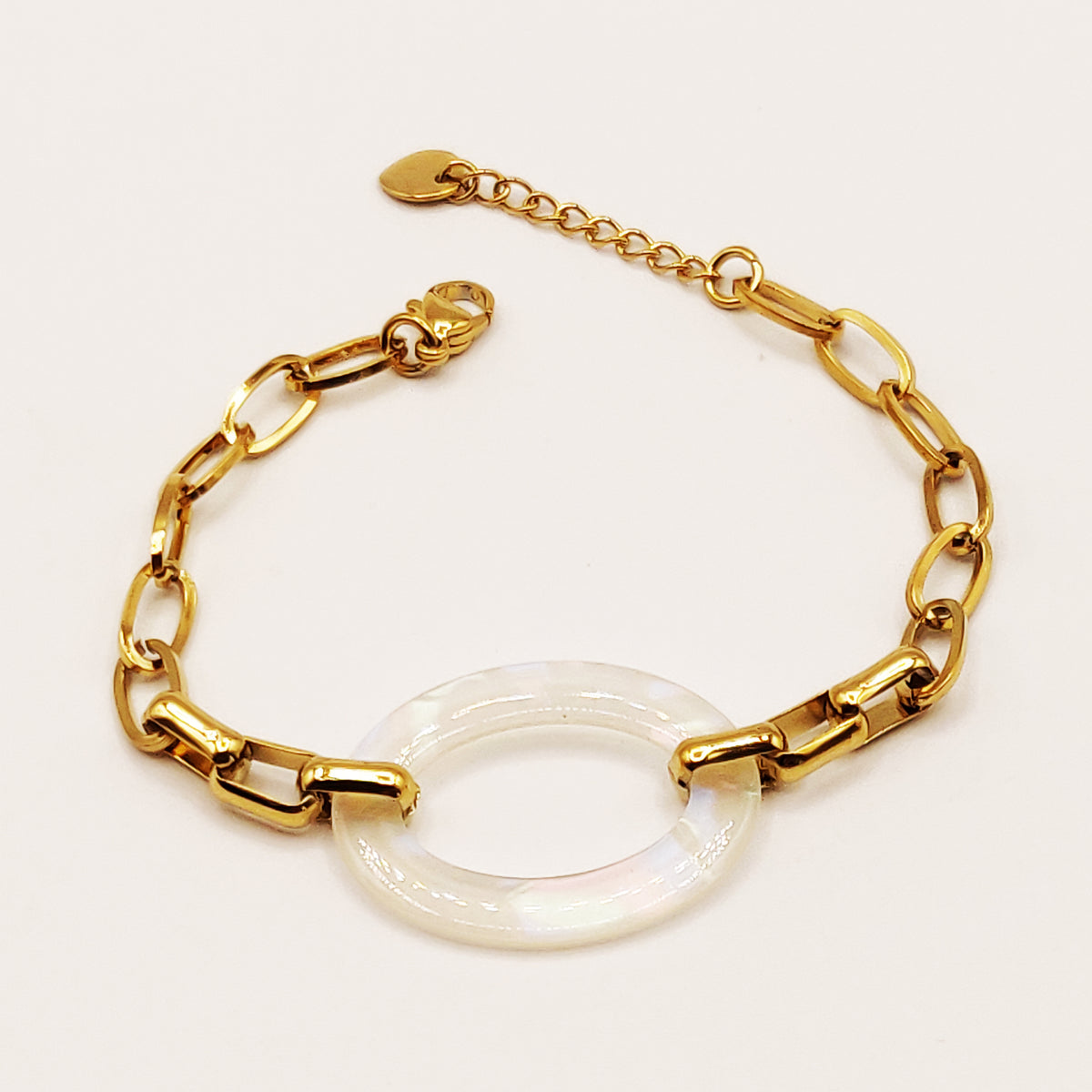 Bracelet Chaîne Maillon Blanc Transparent
