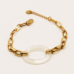 Bracelet Chaîne Maillon Blanc Transparent
