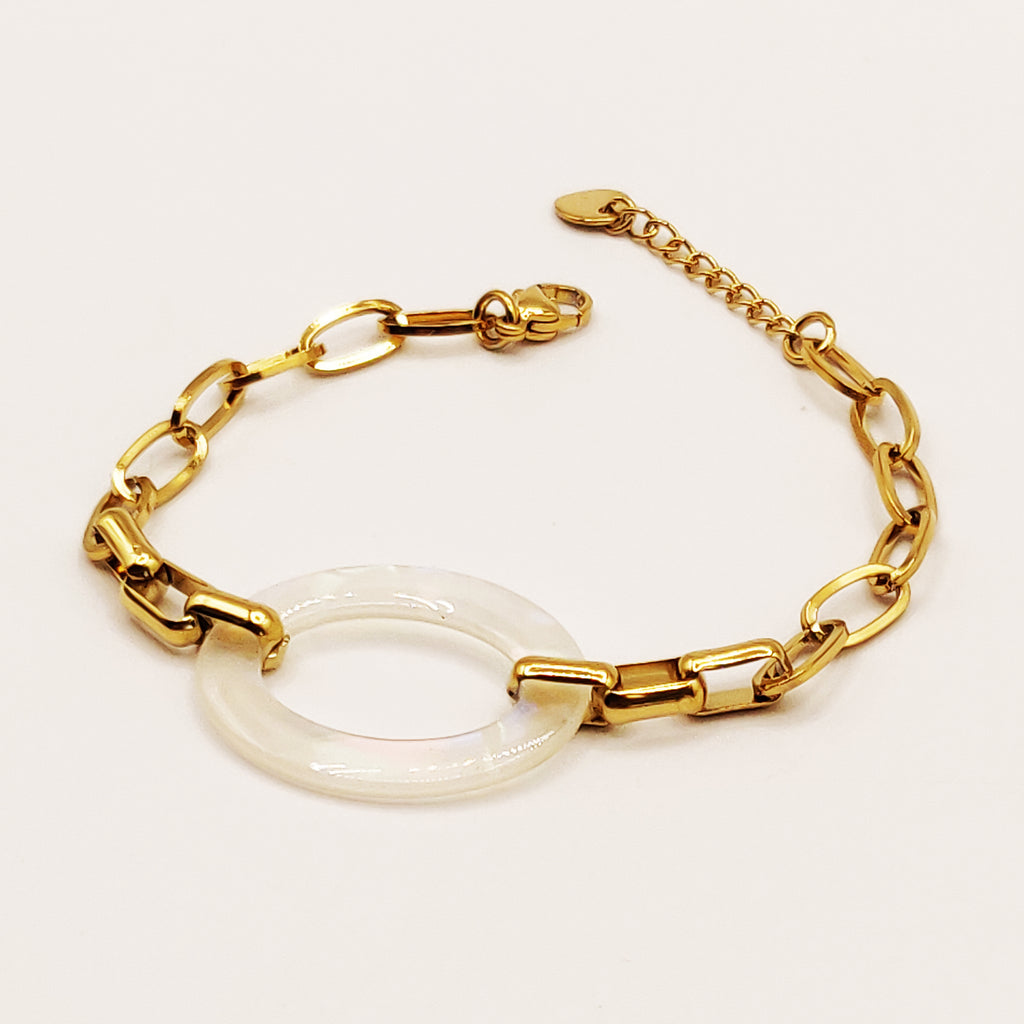 Bracelet Chaîne Maillon Blanc Transparent
