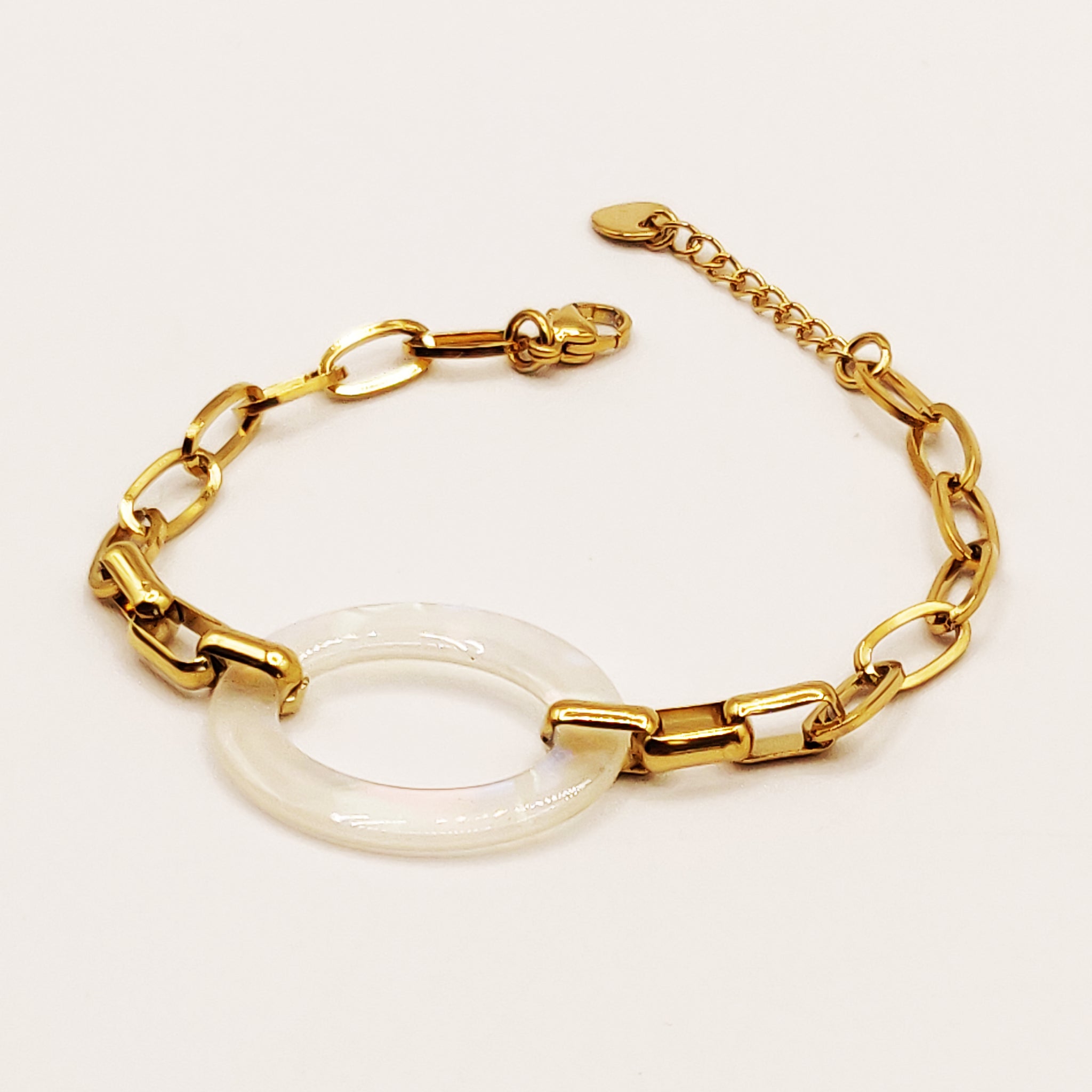 Bracelet Chaîne Maillon Blanc Transparent