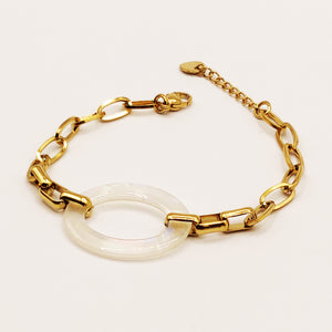 Bracelet Chaîne Maillon Blanc Transparent