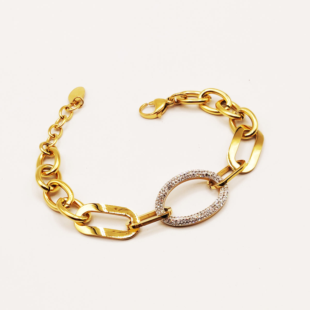 Bracelet Chaîne Maillon Cristaux ex