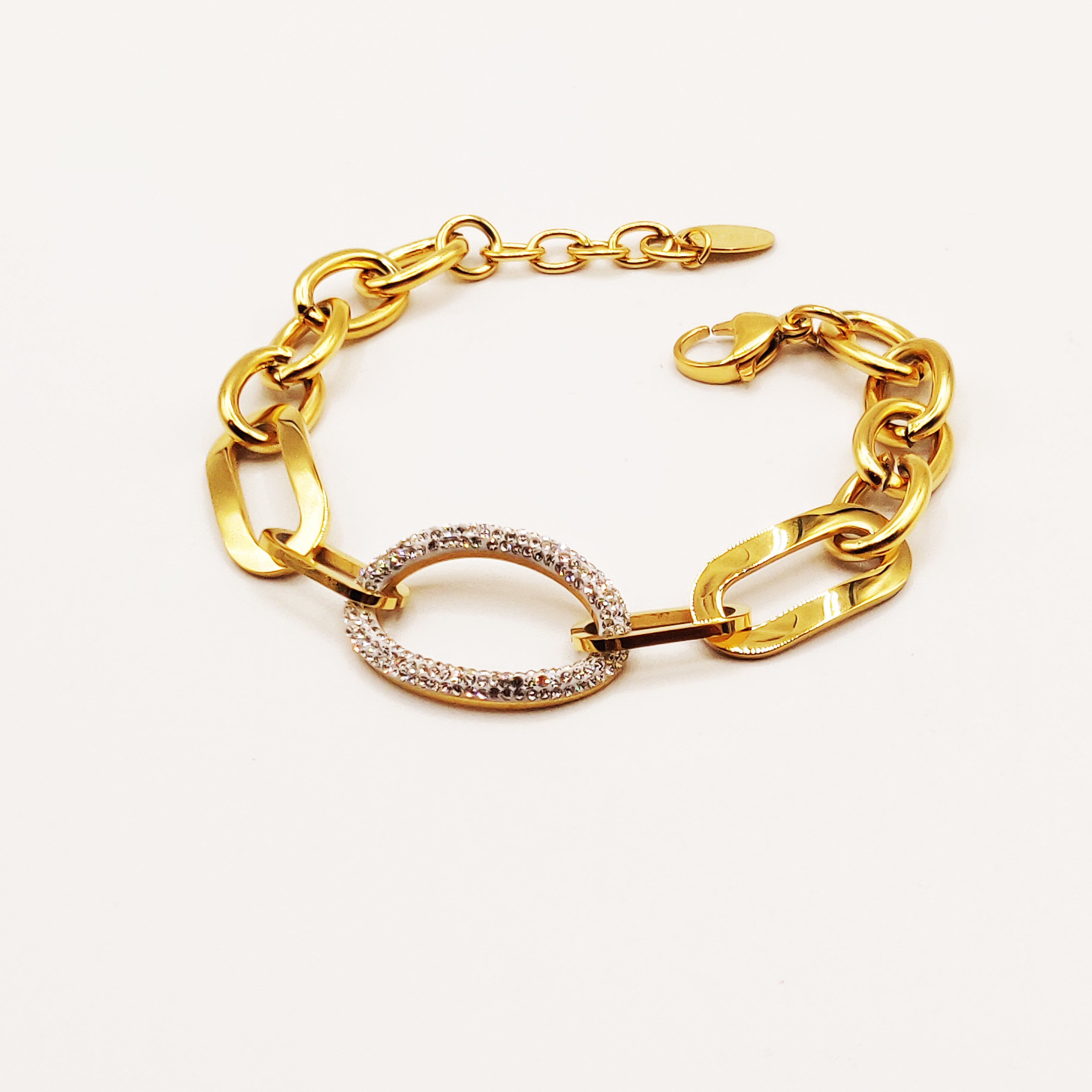 Bracelet Chaîne Maillon Cristaux ex
