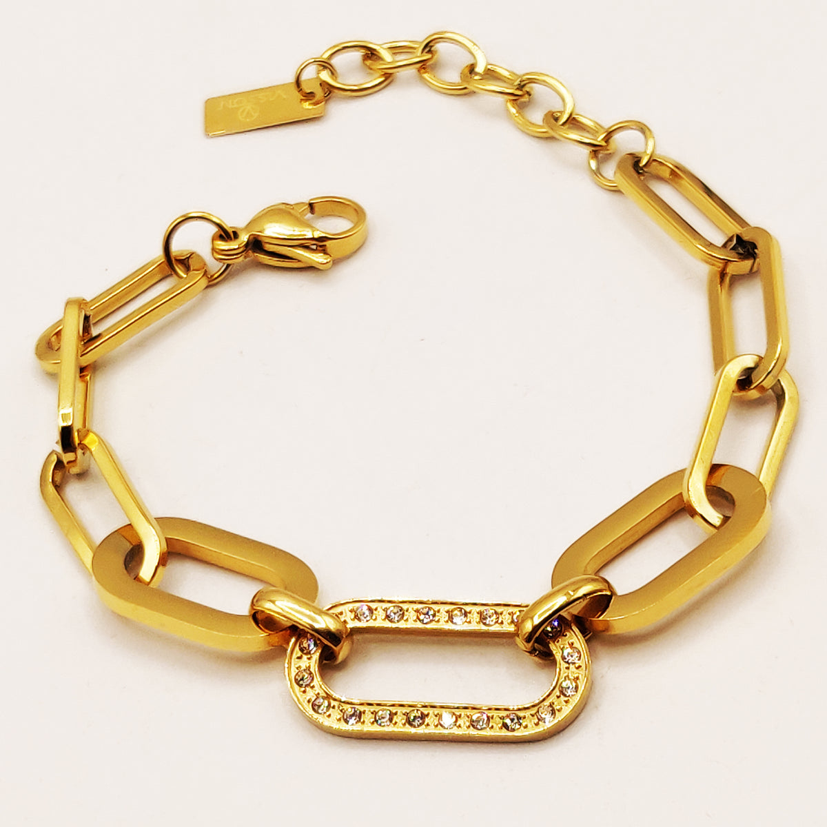 Bracelet Chaîne Maillon Cristaux Luxe