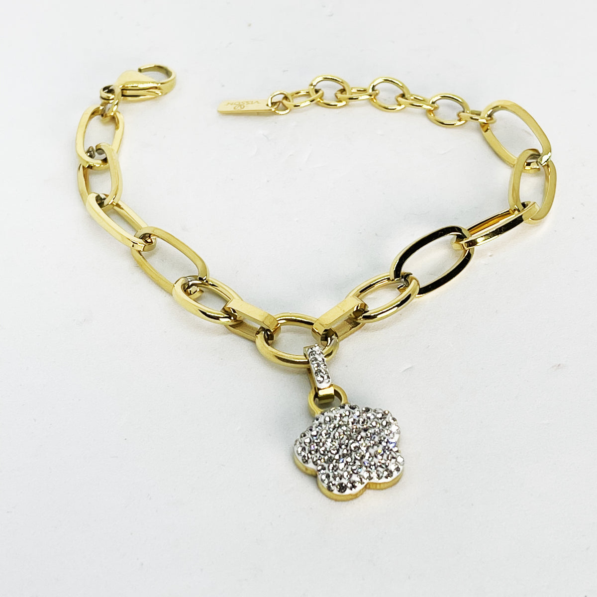 Bracelet Chaîne Marguerite Cristaux