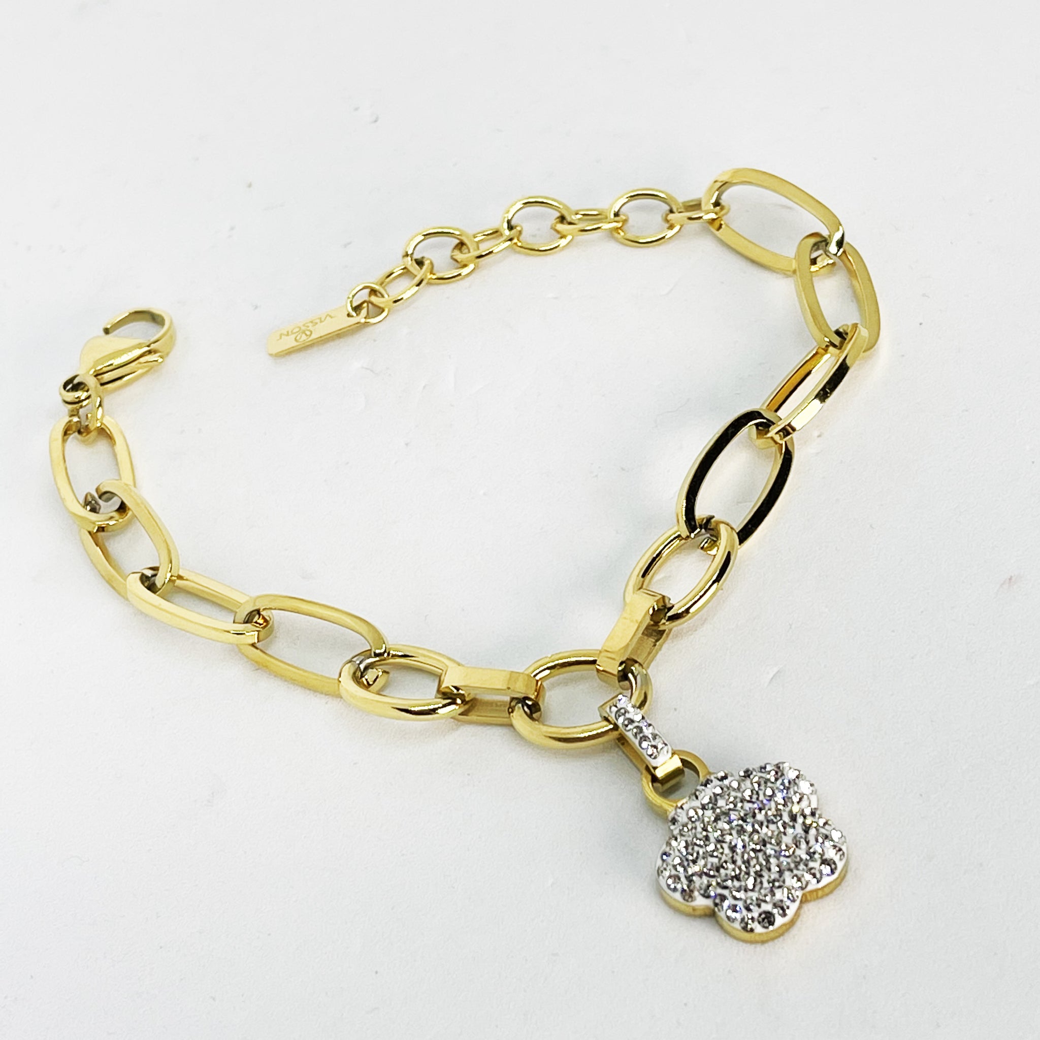 Bracelet Chaîne Marguerite Cristaux