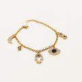 Bracelet Chaîne Oeil Multi Pendentifs