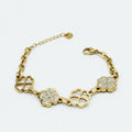Bracelet Chaîne Multi Trèfles Cristaux