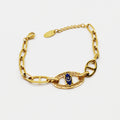Bracelet Chaîne Oeil Bleu Roi