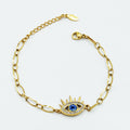 Bracelet Chaîne Oeil Pics Cristaux