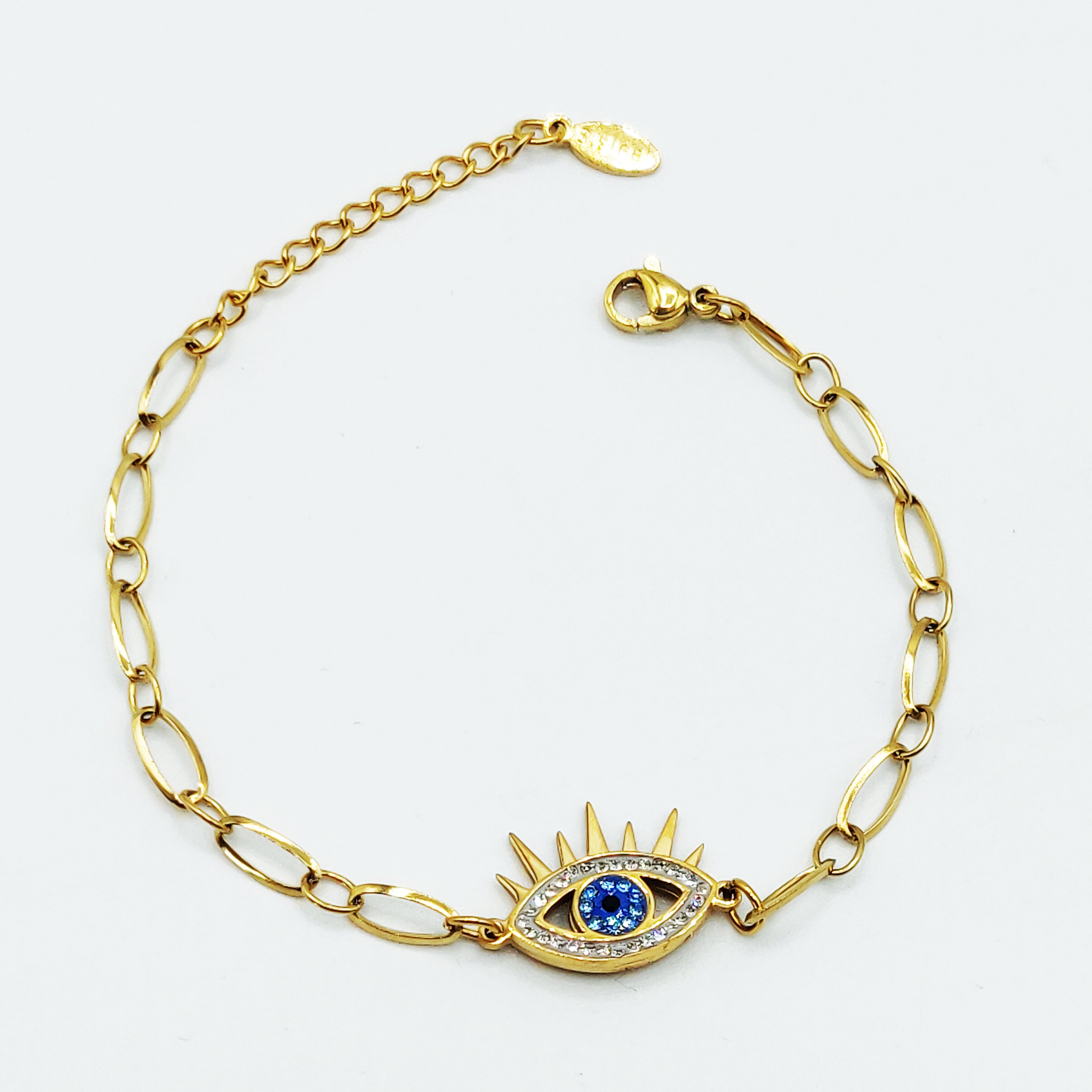 Bracelet Chaîne Oeil Pics Cristaux