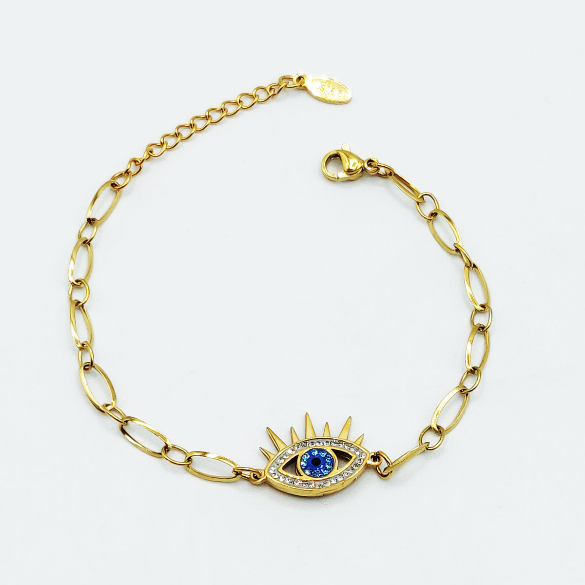 Bracelet Chaîne Oeil Pics Cristaux