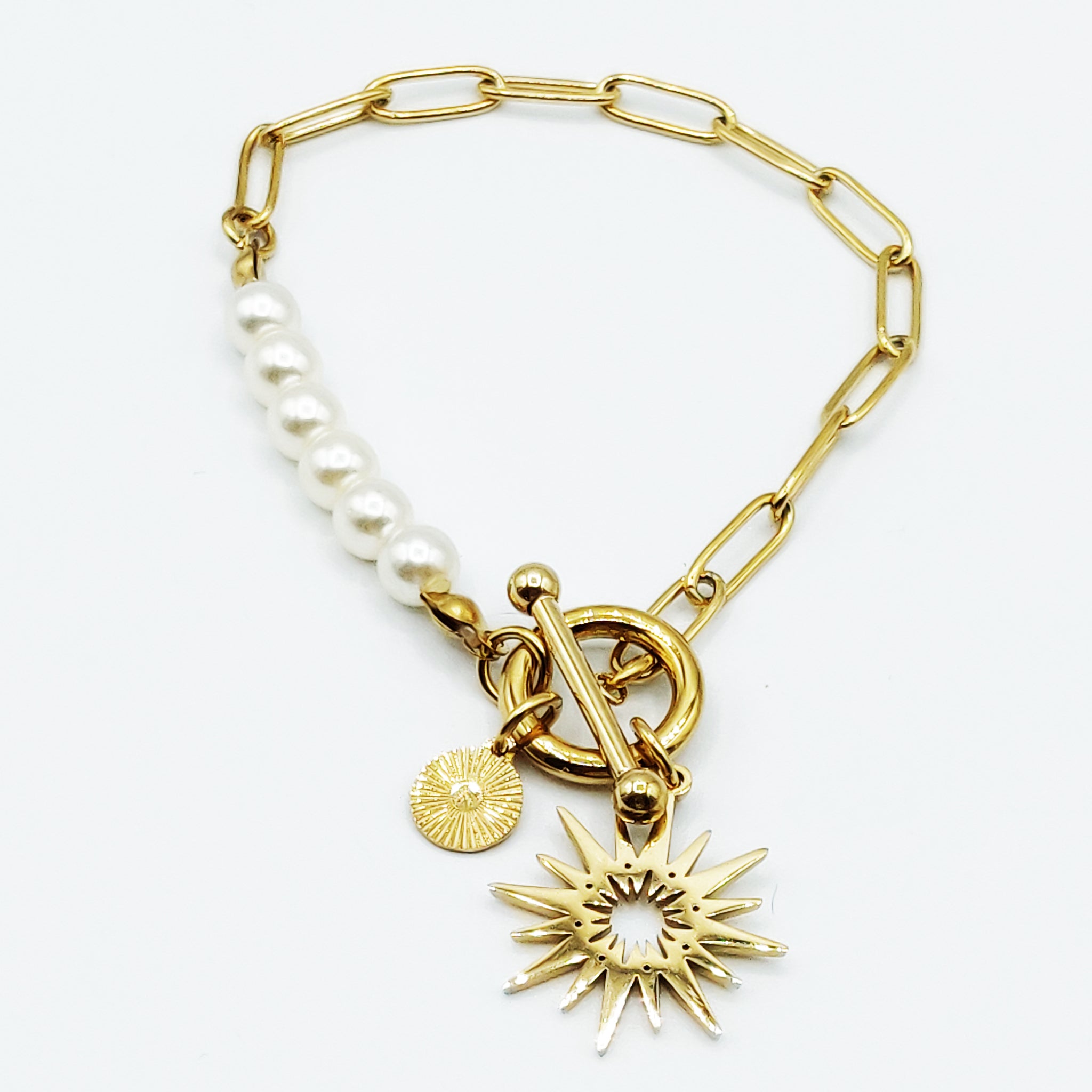 Bracelet Chaîne et Perles Multi Soleils