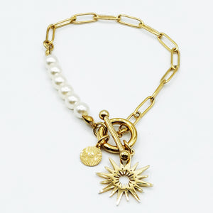 Bracelet Chaîne et Perles Multi Soleils