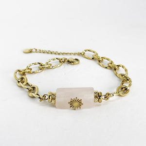 Bracelet Chaîne Rectangle Rose