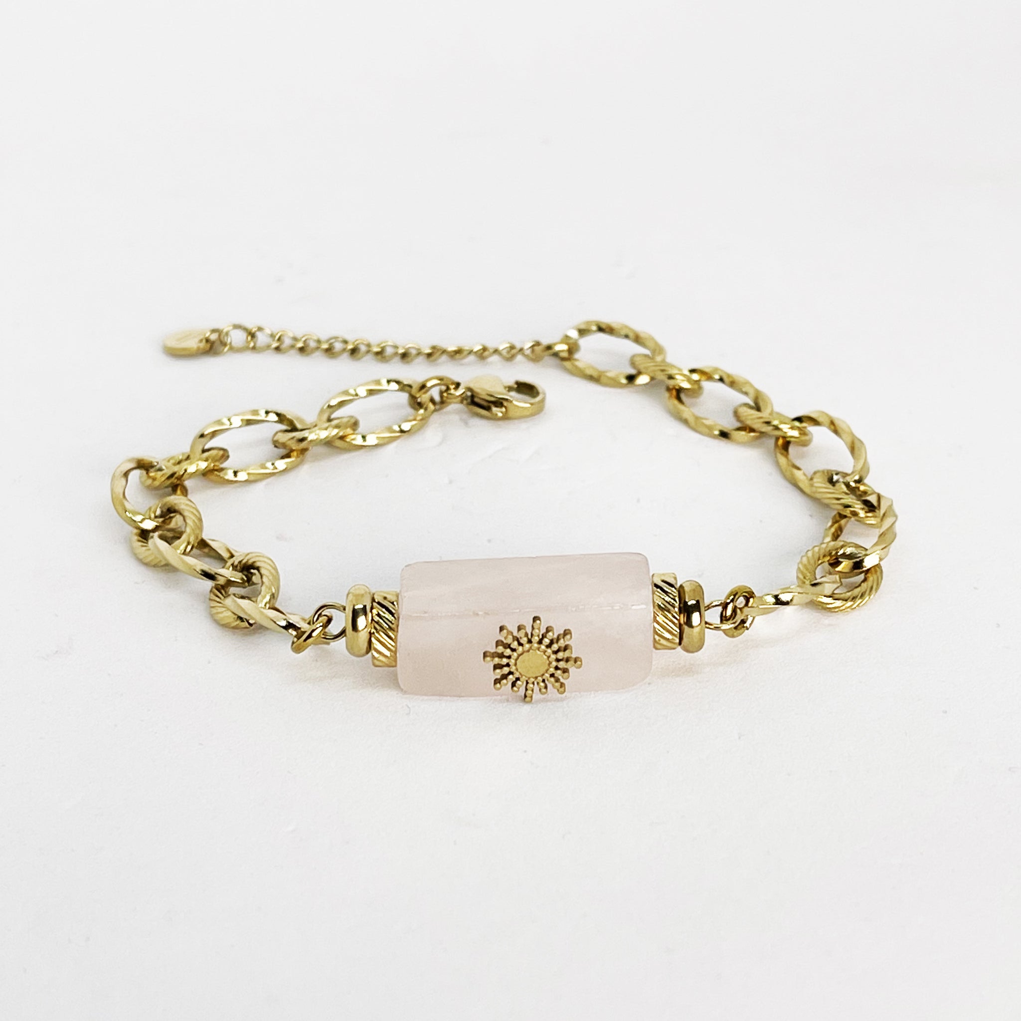 Bracelet Chaîne Rectangle Rose